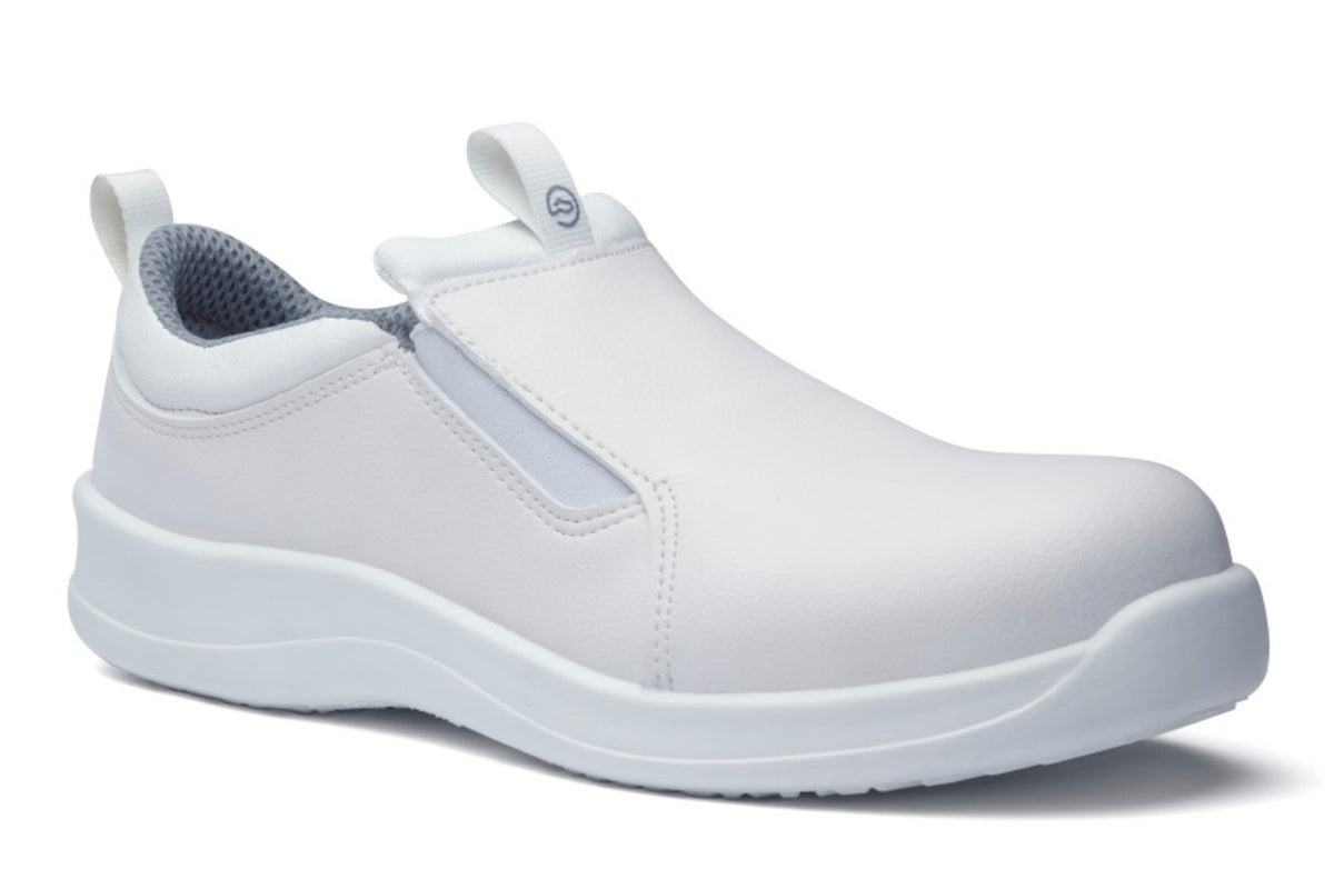 Defend Slip On Safety Toe Comfortable Work Shoe - White
