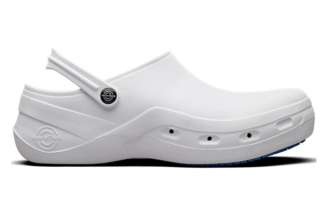 Protect Non-Slip Comfortable Work Clog with Safety Toe Cap & Vents - White