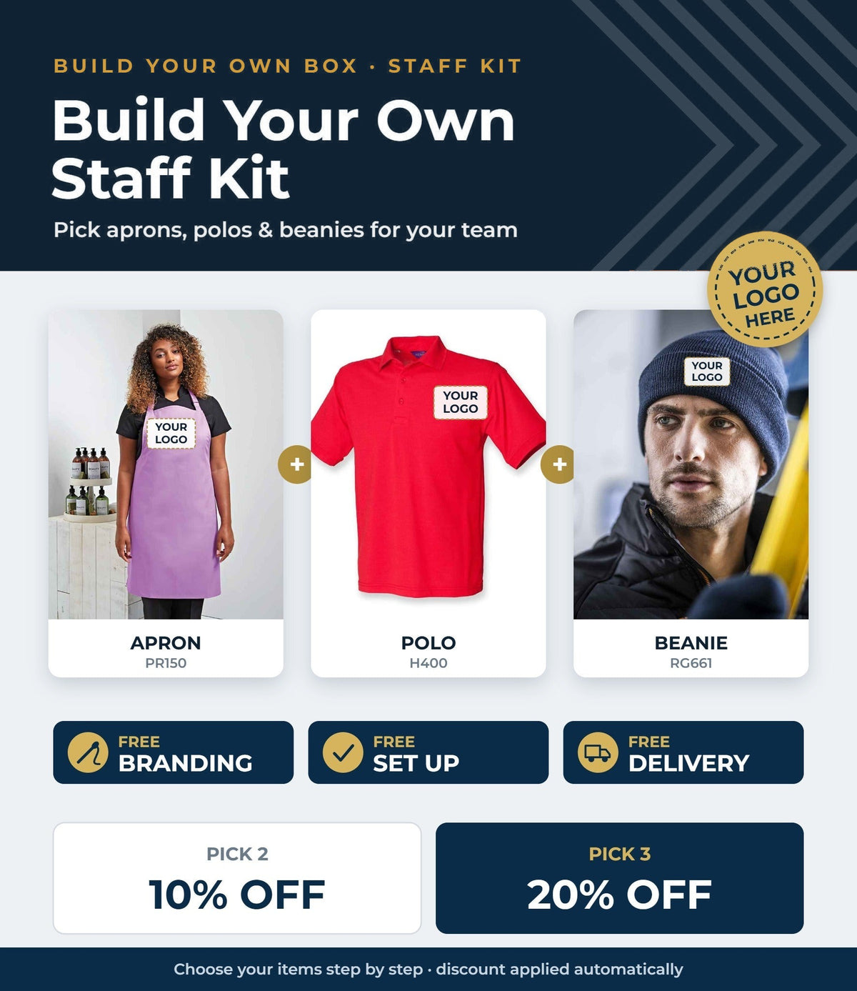 Build your own staff kit - pick 2 save 10%, pick 3 save 20%