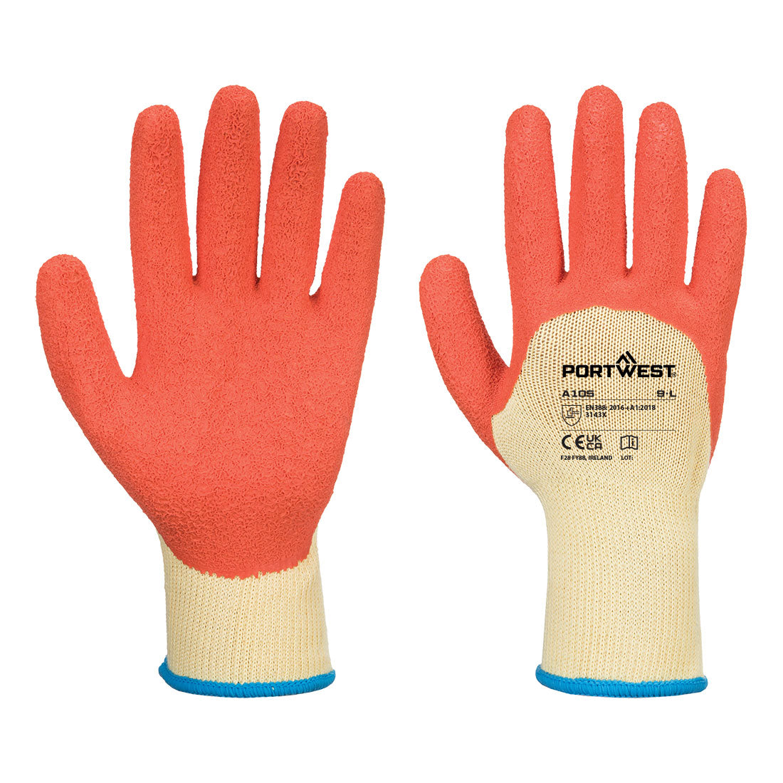 Portwest - Grip 10 Latex 3/4 Dipped Glove - A105