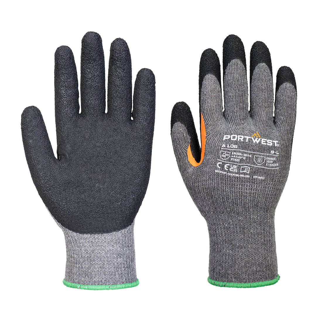 Portwest - Grip 10 Latex Reinforced Thumb Glove (Pk 12) - A106