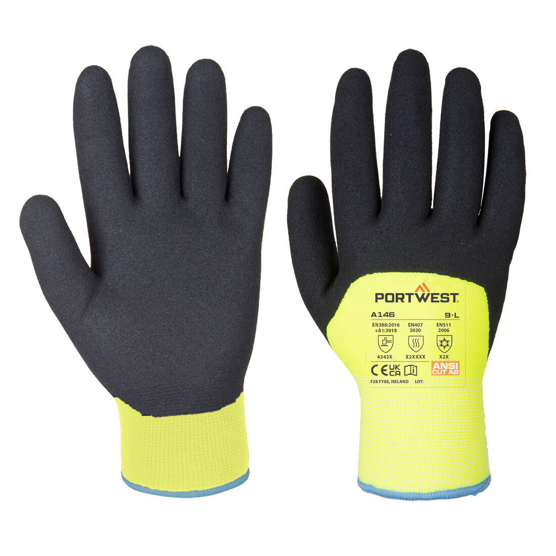 Portwest - Cold 15 Nitrile Sandy 3/4 Dipped Glove - A146