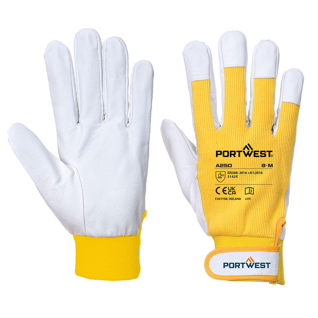 Portwest - Leather 110 Grain Palm Mechanical Glove - A250