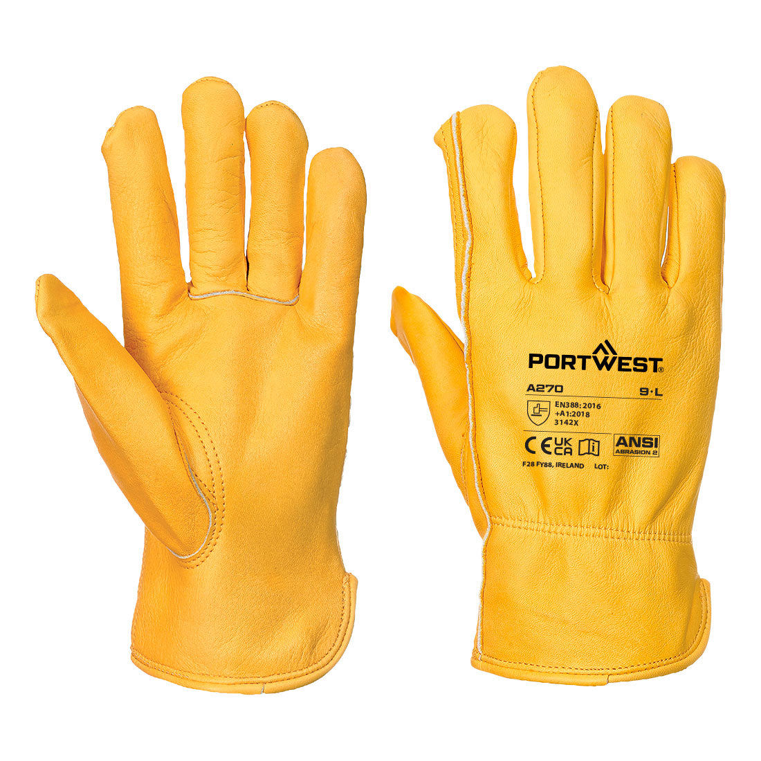 Portwest - Leather Driver 100 Cow Grain Glove - A270