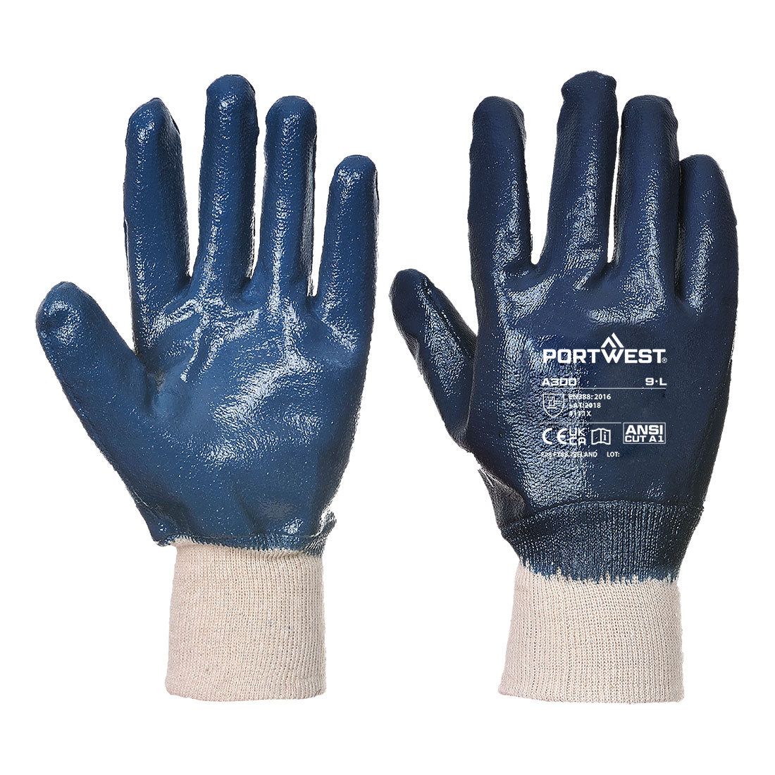 Portwest - Grip 12 Nitrile Full Dipped Knitwrist Glove - A300