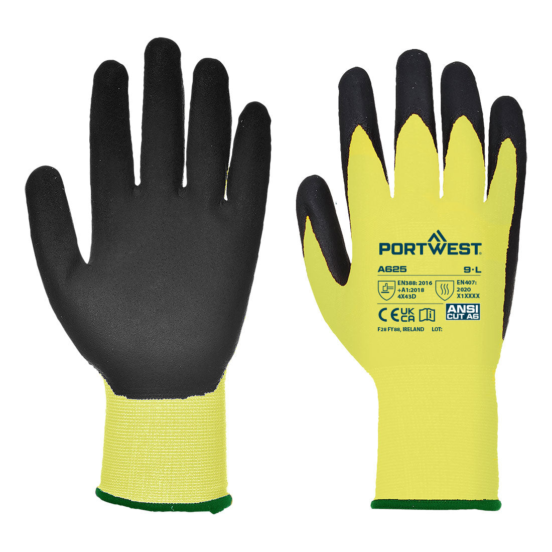 Portwest - Cut D13 PU Viz-Tex Glove - A625