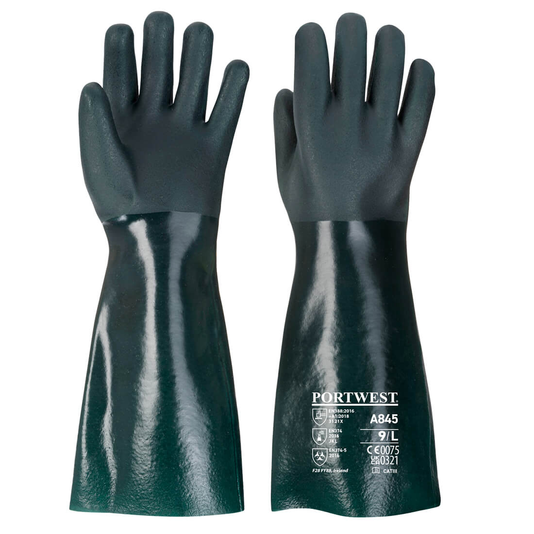 Portwest - Chem 450 PVC Double Dipped Gauntlet - A845