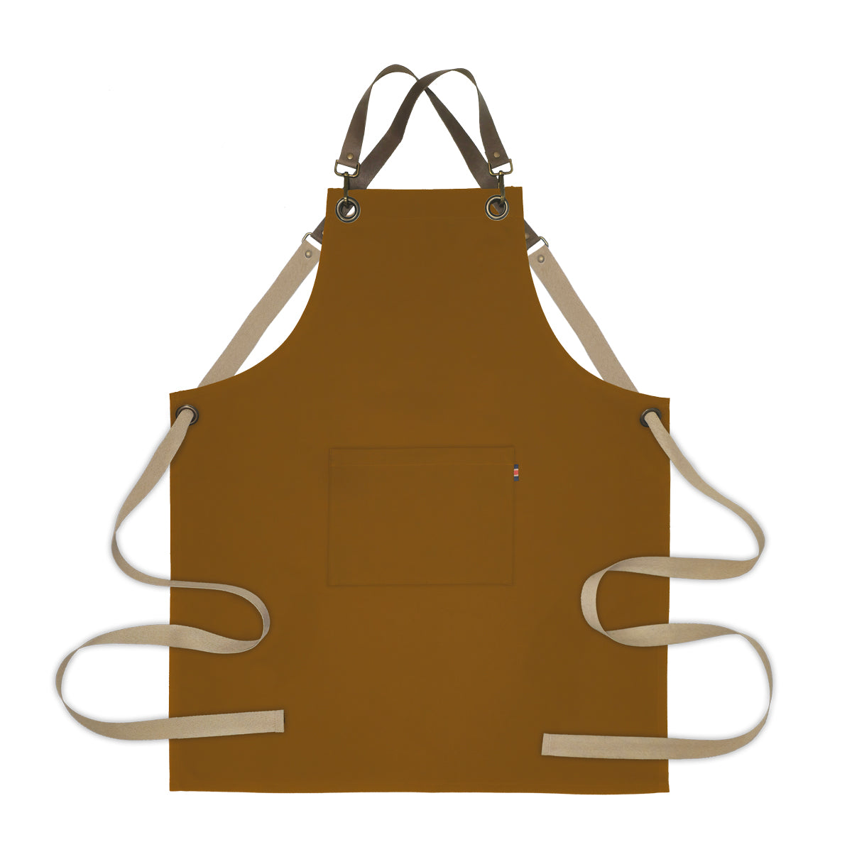 Coast Classic Cross Back Leather Halter Long Bib Apron - AF1109
