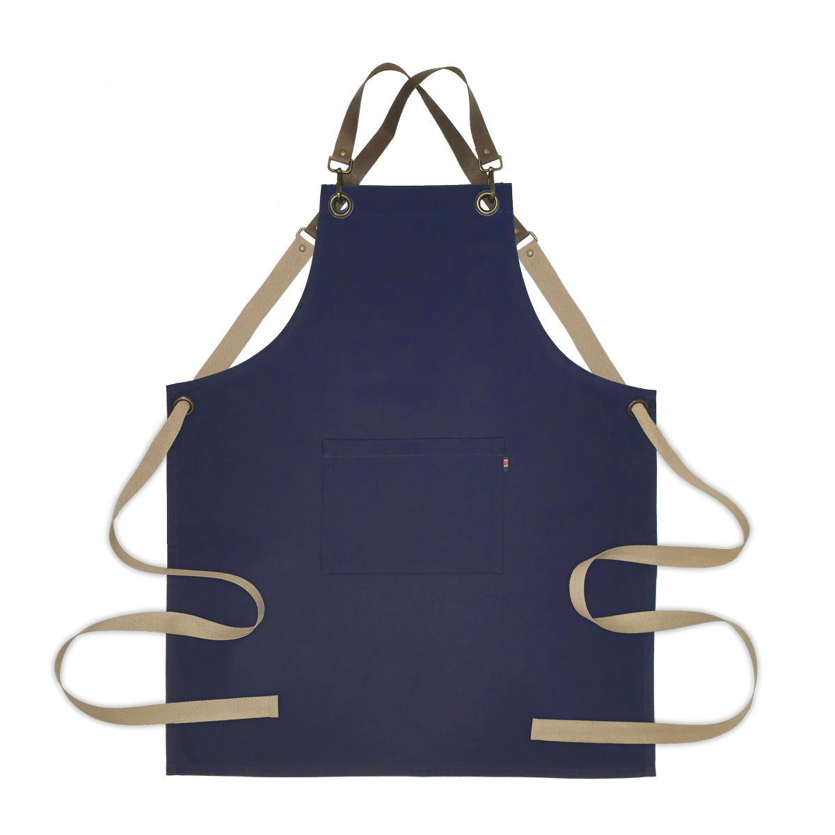 Coast Classic Cross Back Leather Halter Long Bib Apron - AF1109