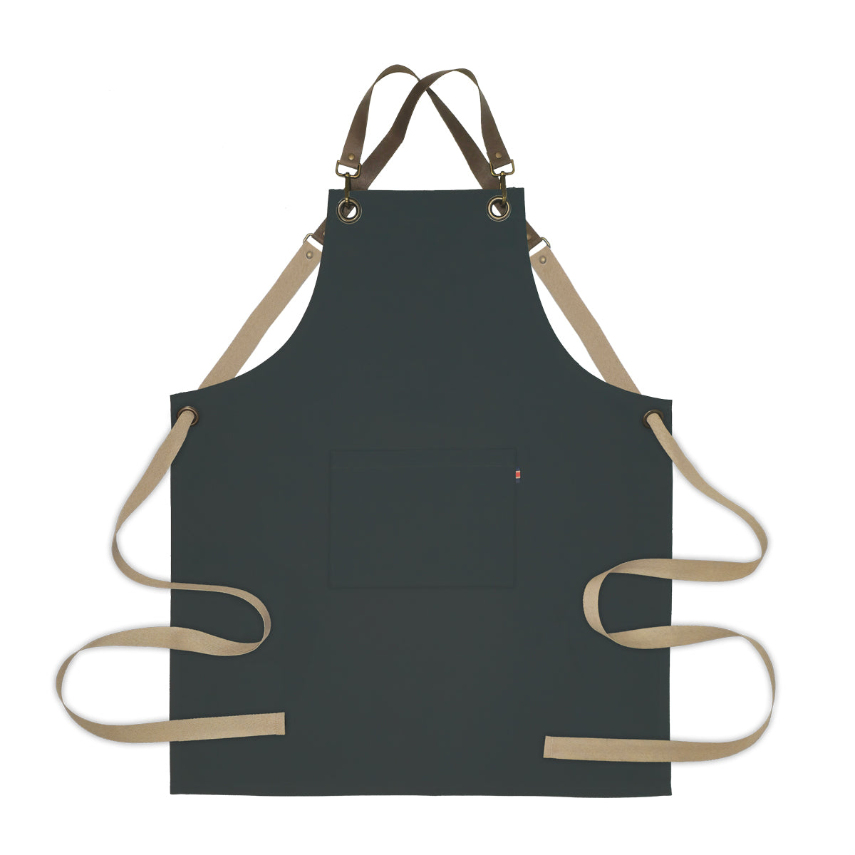 Coast Classic Cross Back Leather Halter Long Bib Apron - AF1109
