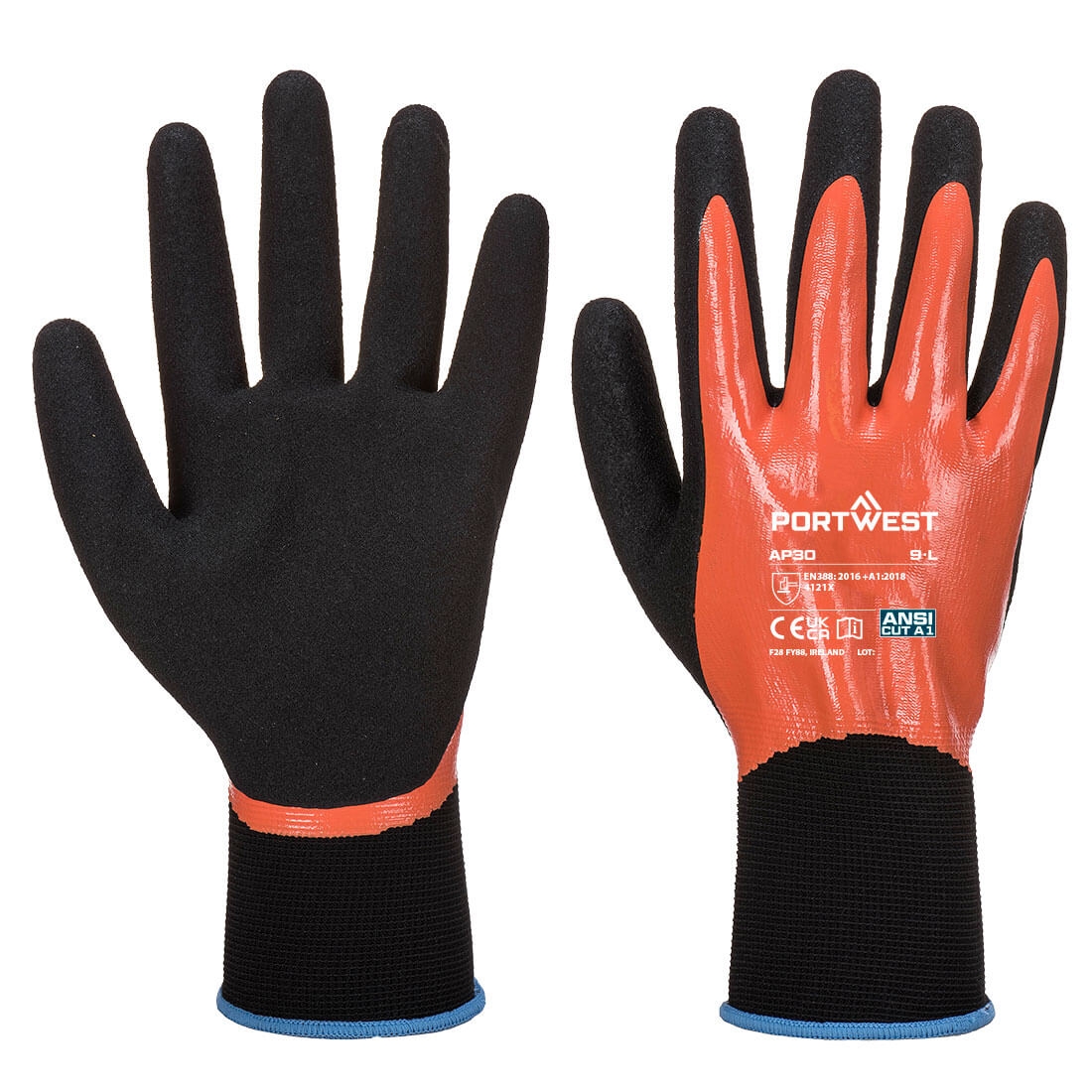 Portwest - Grip 13 Nitrile Foam Aqua Glove - AP30