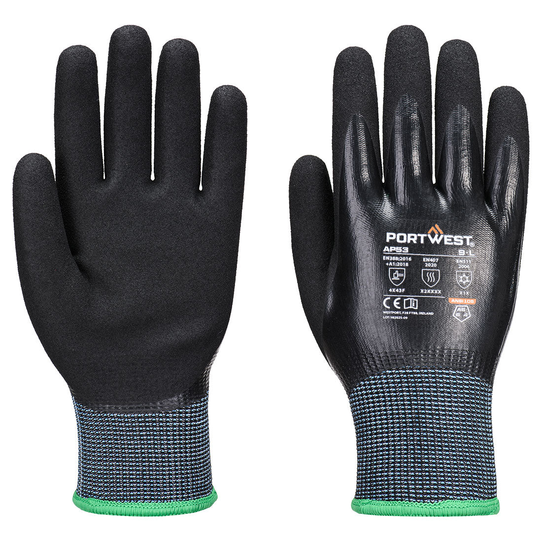 Portwest - Cold F15 Nitrile Aqua Cut Glove - AP53