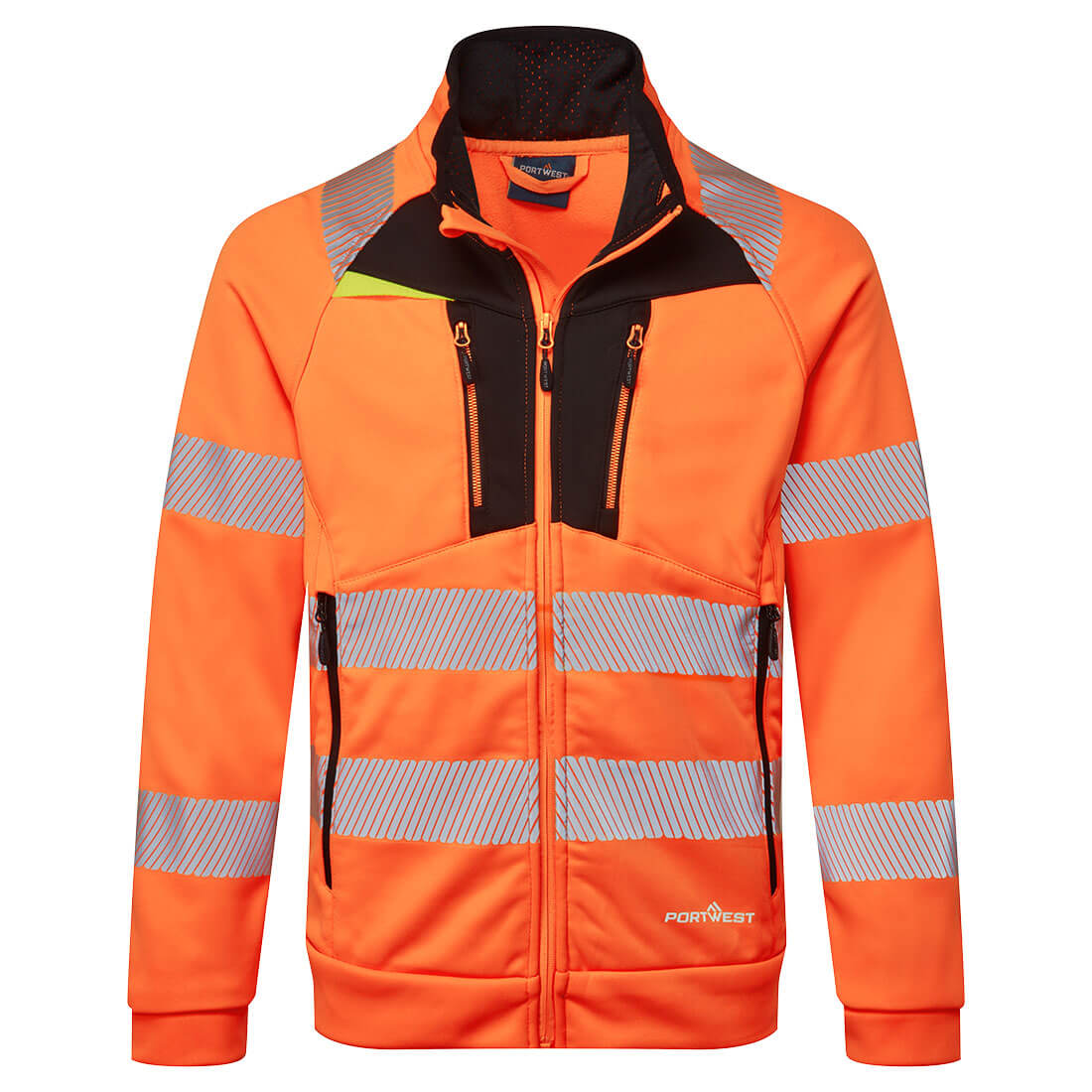 Portwest - DX4 Hi-Vis Funnel Neck Zipped Sweatshirt - DX477