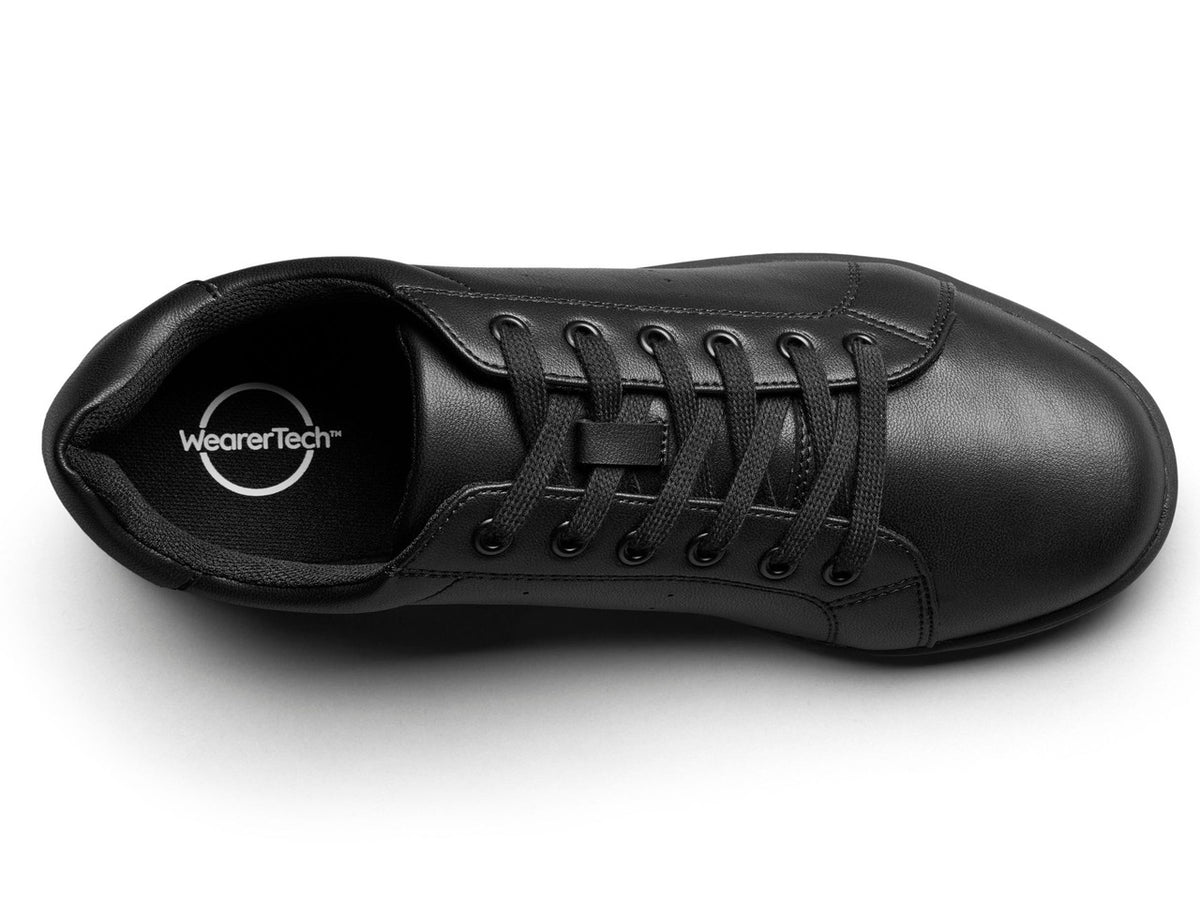 Endurance Non-Slip Stylish Black Work Shoe - Black