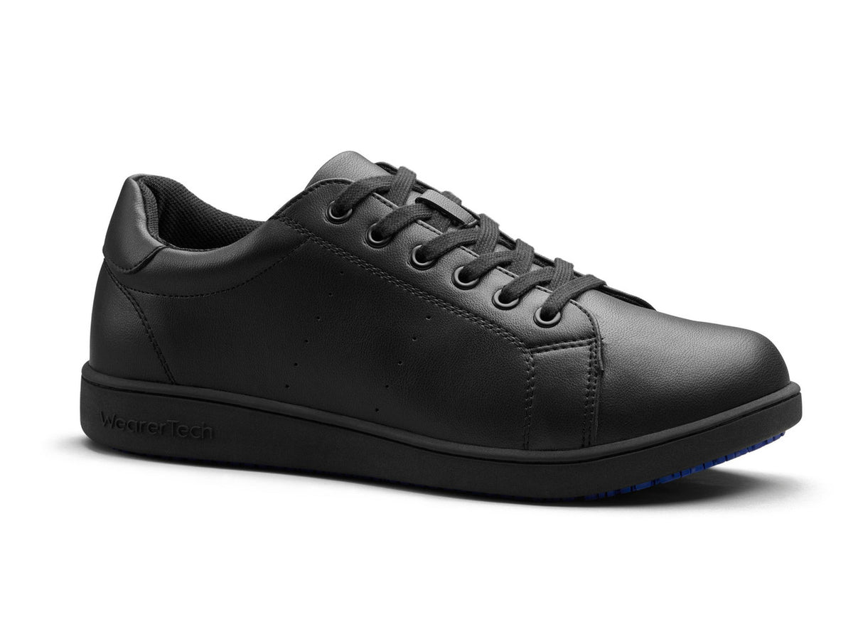 Endurance Non-Slip Stylish Black Work Shoe - Black
