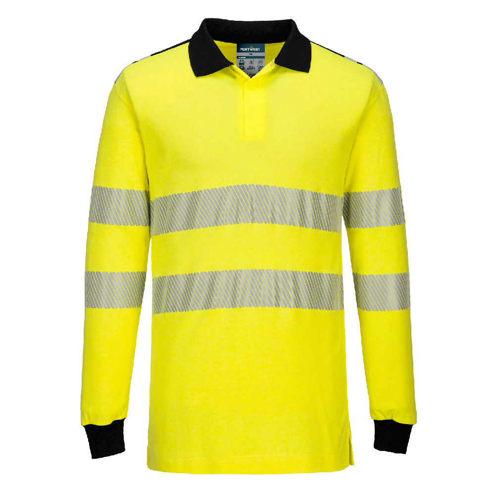 Portwest - PW3 Modaflame Knit Hi-Vis FR Long Sleeve Polo Shirt - FR702