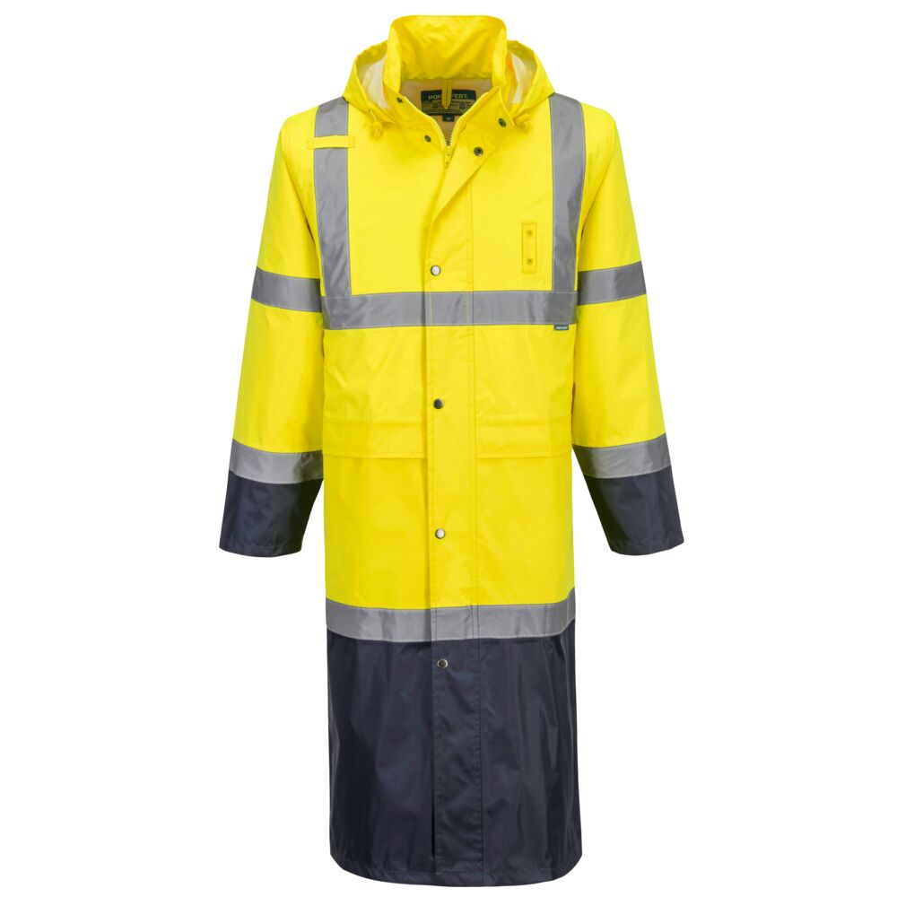 Portwest - Hi-Vis Contrast Raincoat 122cm - H446
