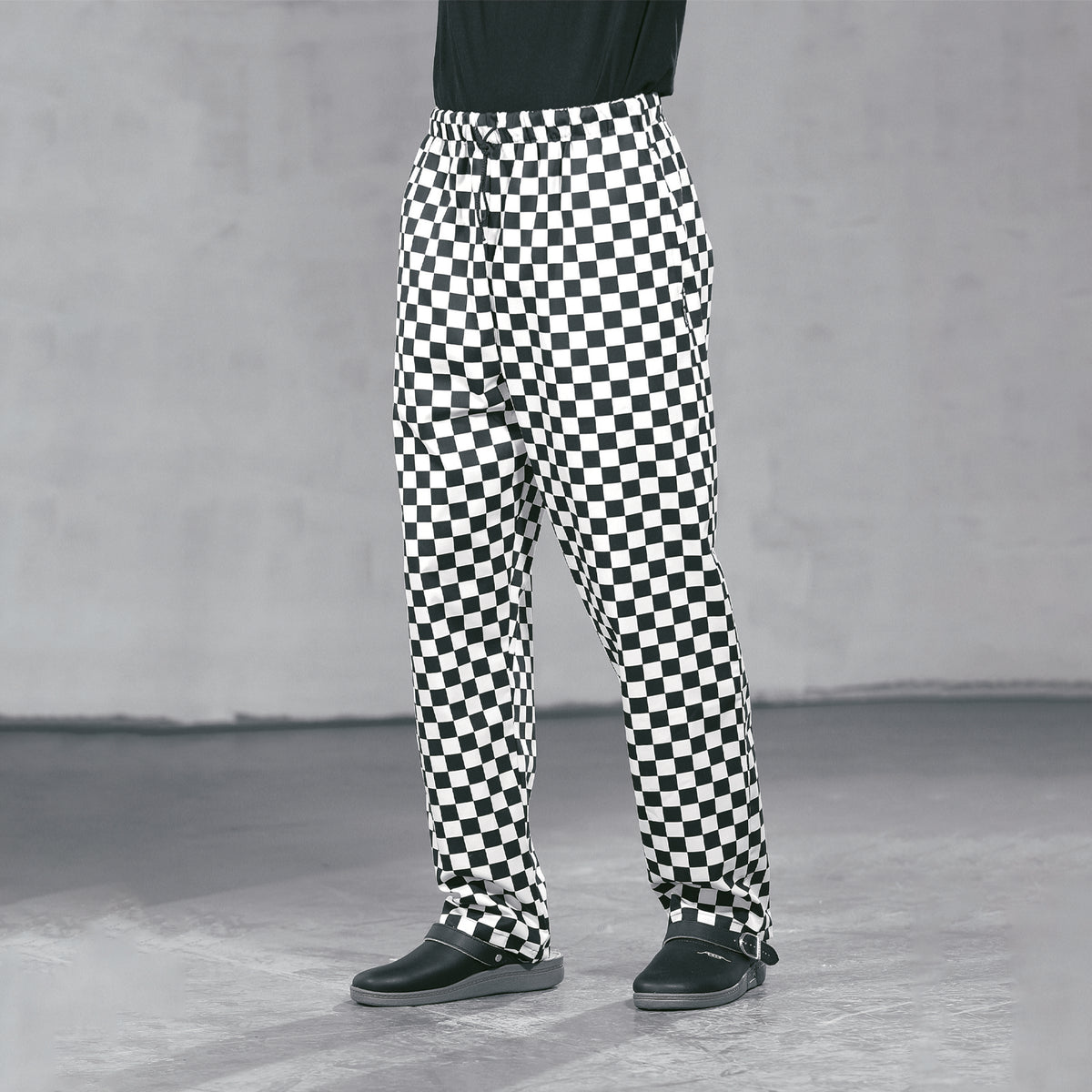 Dennys Unisex Printed Chefs Trousers - Check Black / XS