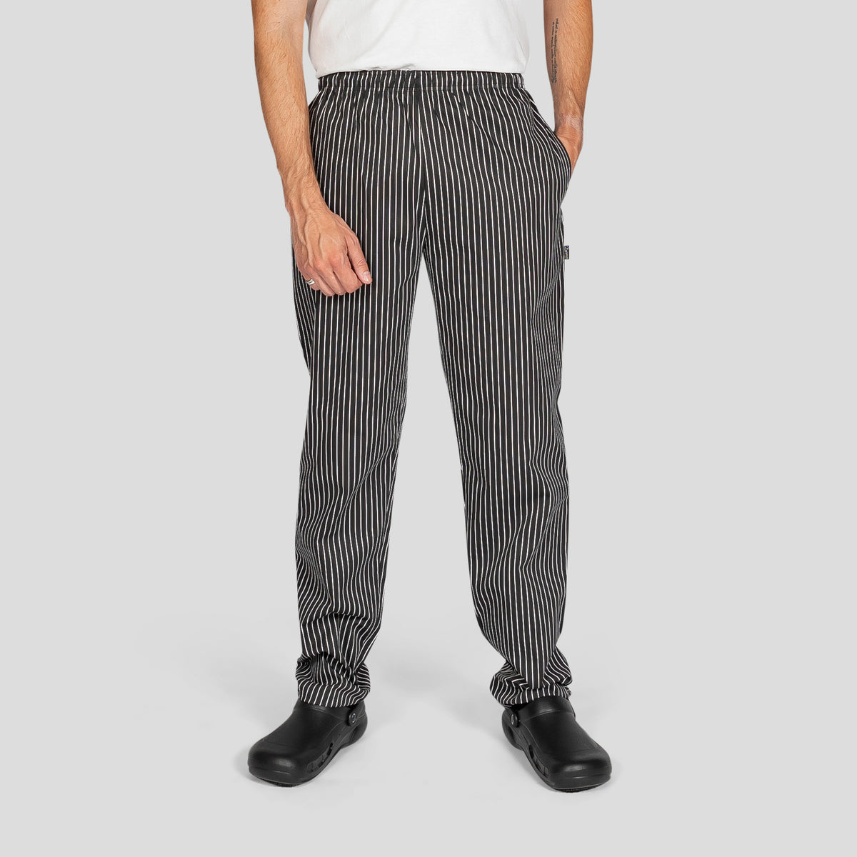 Dennys Poly Cotton Pinstripe Chefs Trousers - M