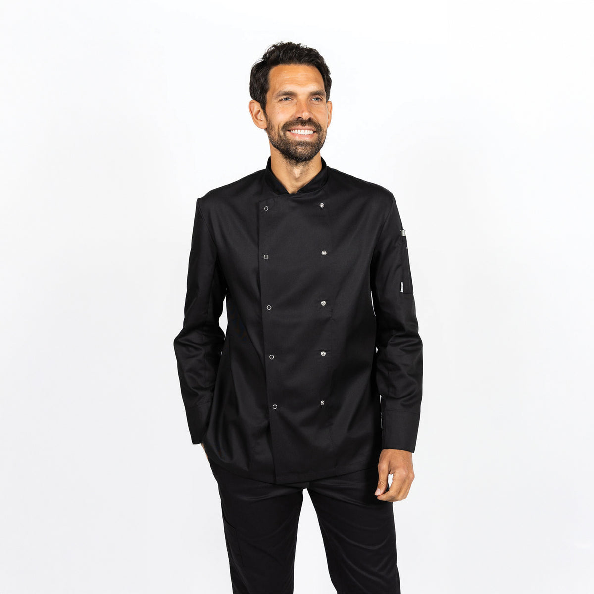 ADC Long Sleeve Chefs Jacket with StayCool - Black / 2XL
