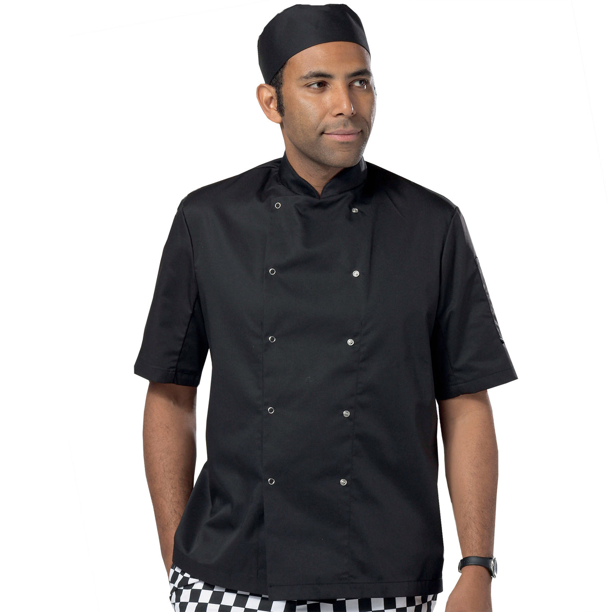Dennys Best Selling Short Sleeve Chefs Jacket - Black / S-Slim / Slim Fit