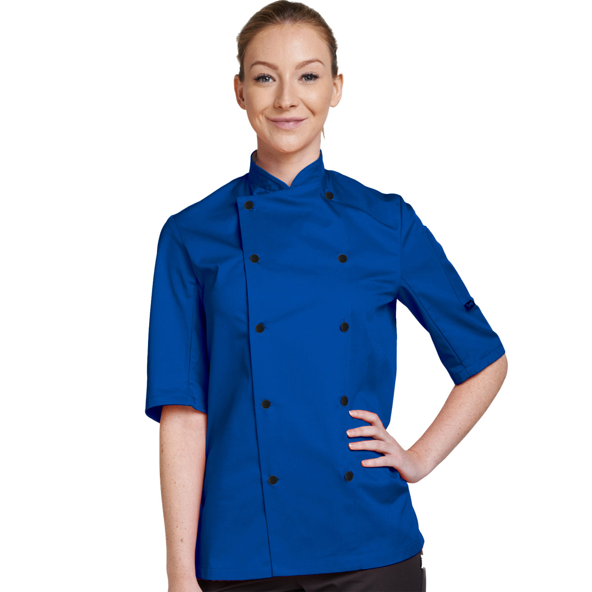 Dennys Short Sleeve Chefs Jacket in Colours - Royal / 3XL
