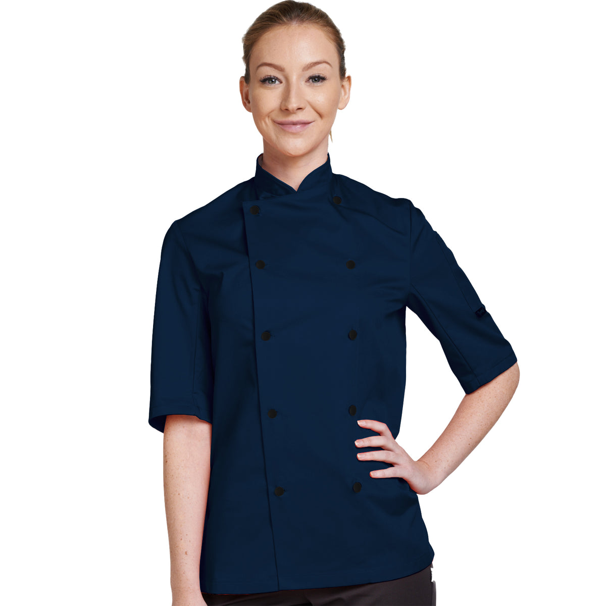 Dennys Short Sleeve Chefs Jacket in Colours - Navy / 2XL