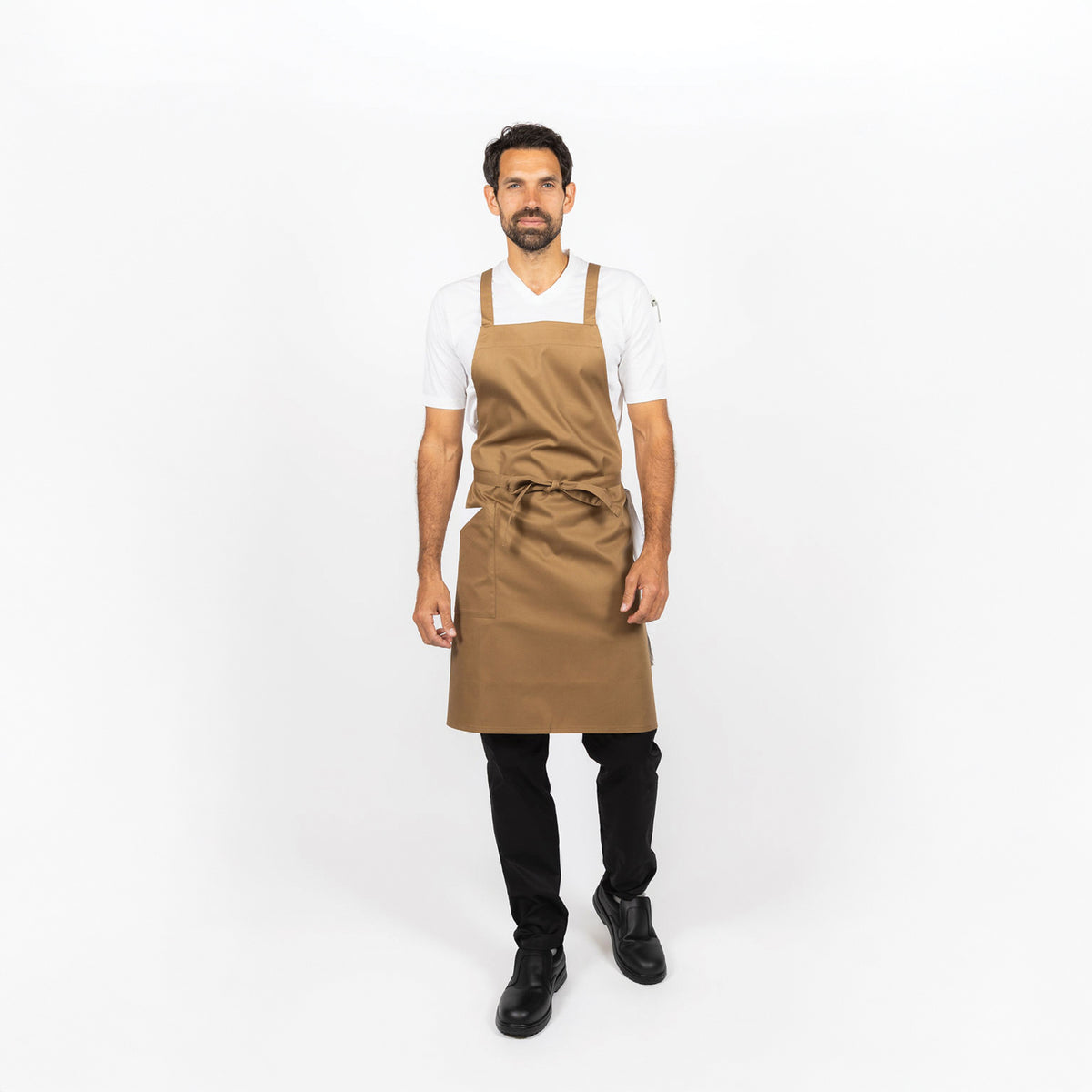 Le Chef Pro Crossover Bib Apron - Khaki