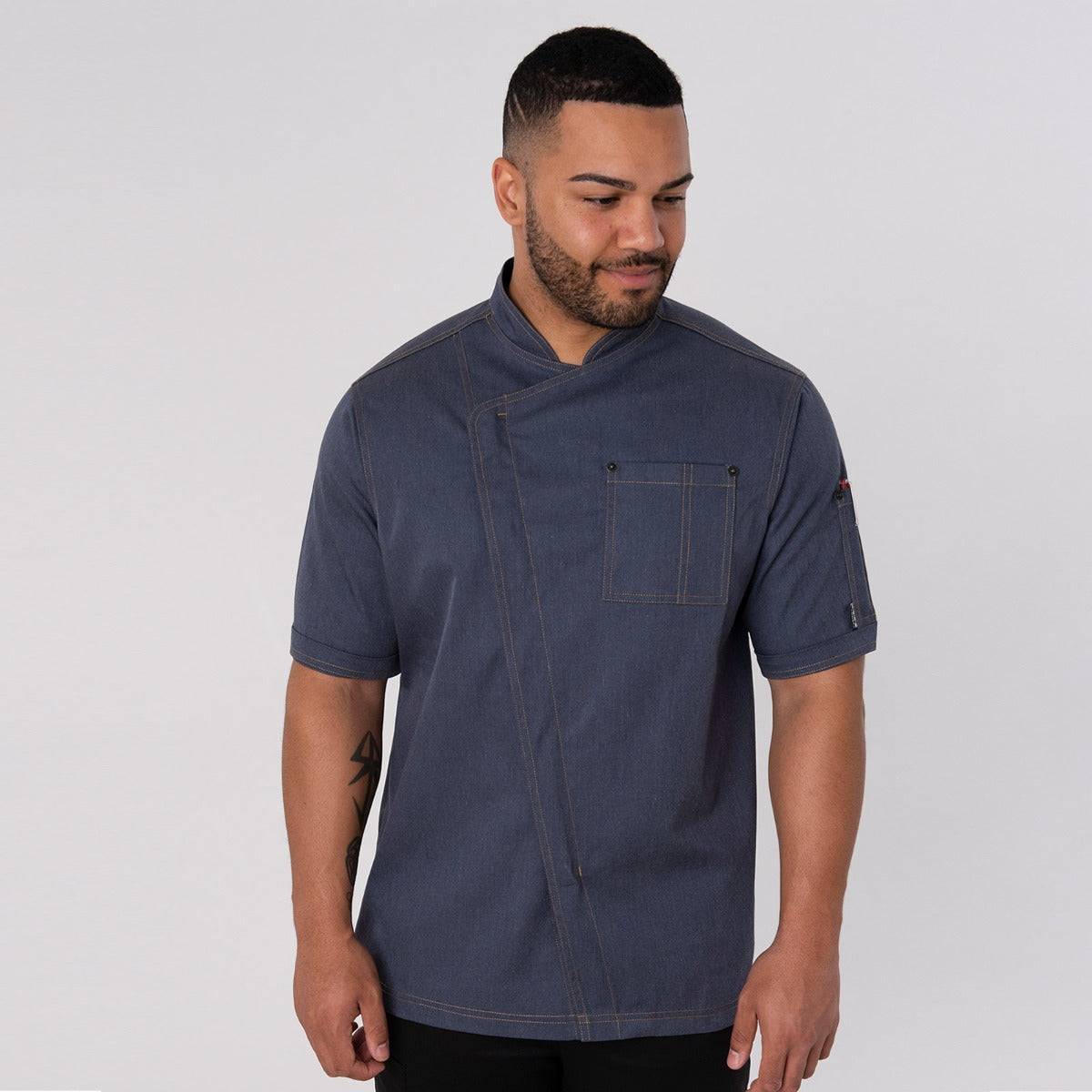 Le Chef Asymmetric Jacket with StayCool System - Indigo Heathered / S