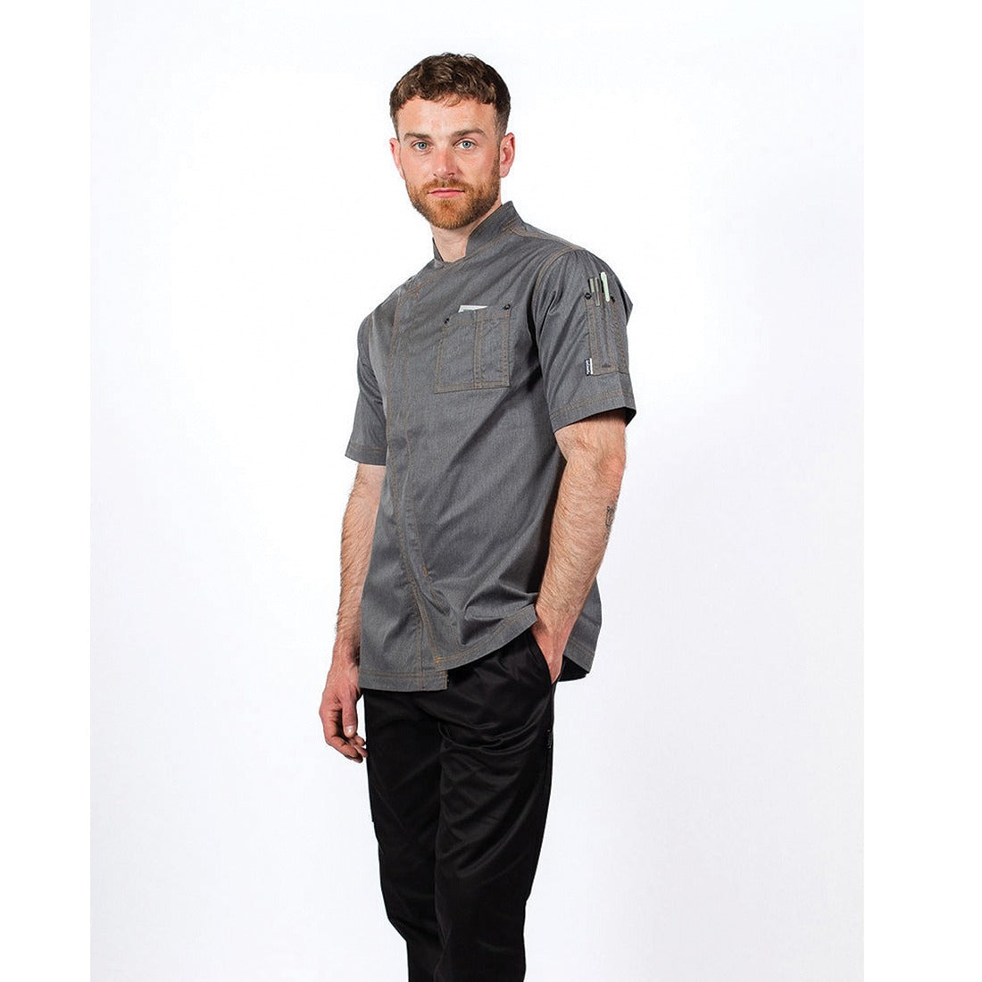 Le Chef Asymmetric Jacket with StayCool System - Grey Heathered / S