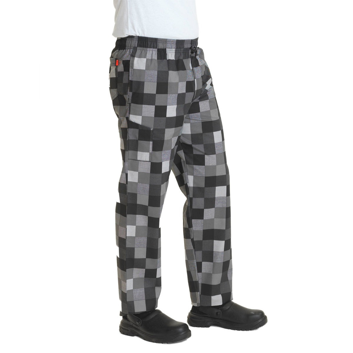 Le Chef Print Design Trousers - Grey Black Check / XS