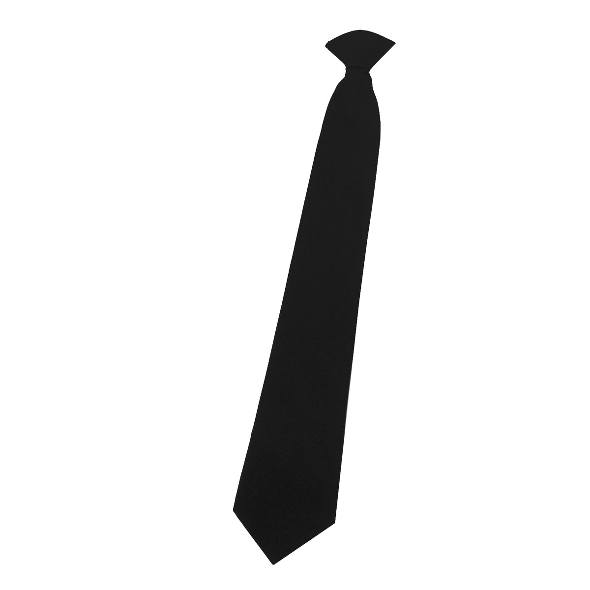 Dennys Low Cost Coloured Clip on Tie - Black