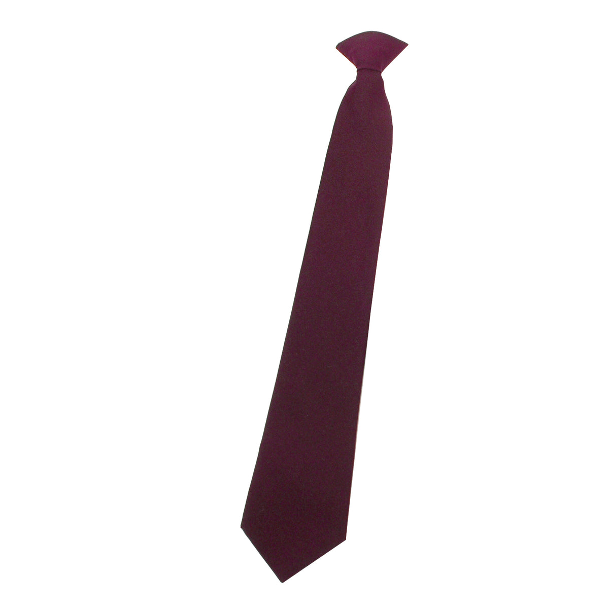 Dennys Low Cost Coloured Clip on Tie - Burgundy