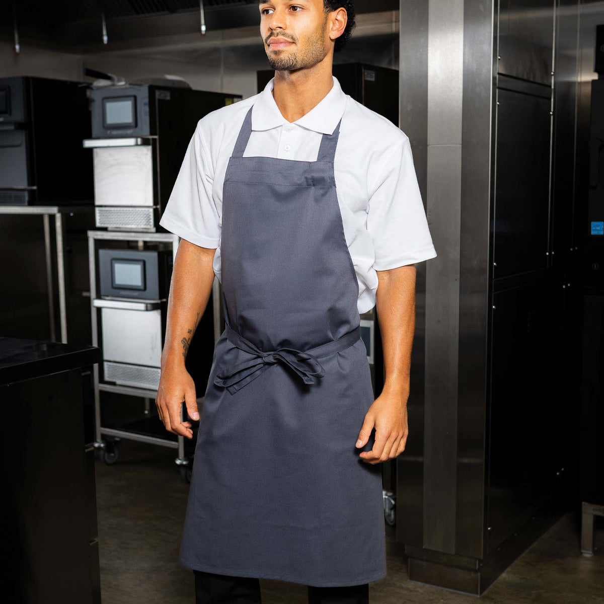Dennys Bib Aprons With Adj Halter - No Pocket - Storm Grey