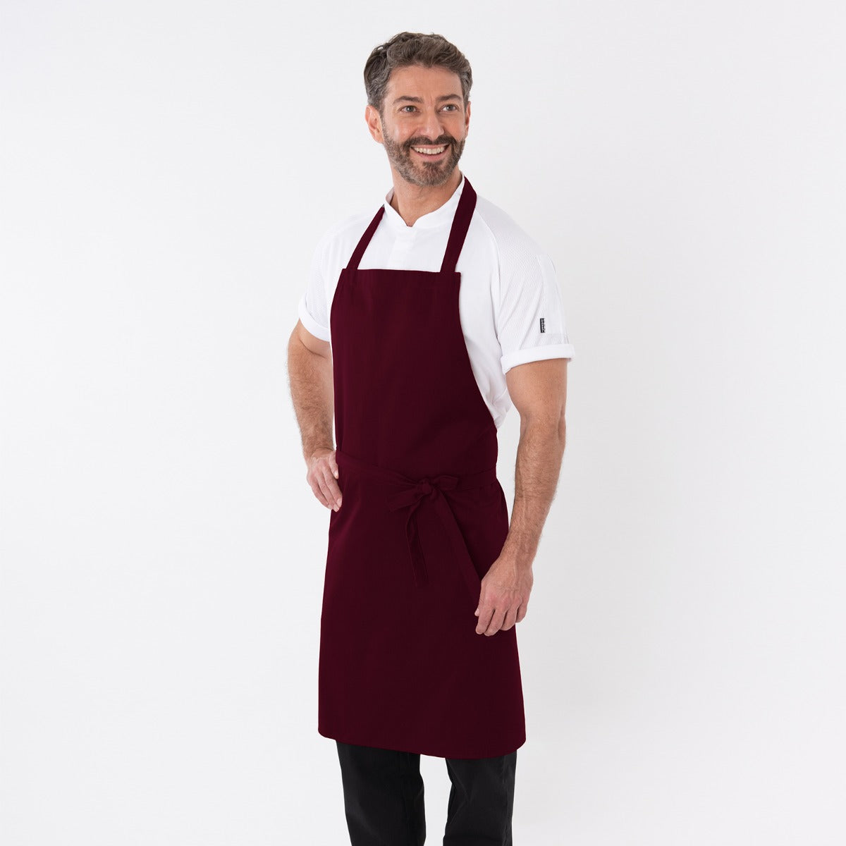 Dennys Bib Aprons With Adj Halter - No Pocket - Claret