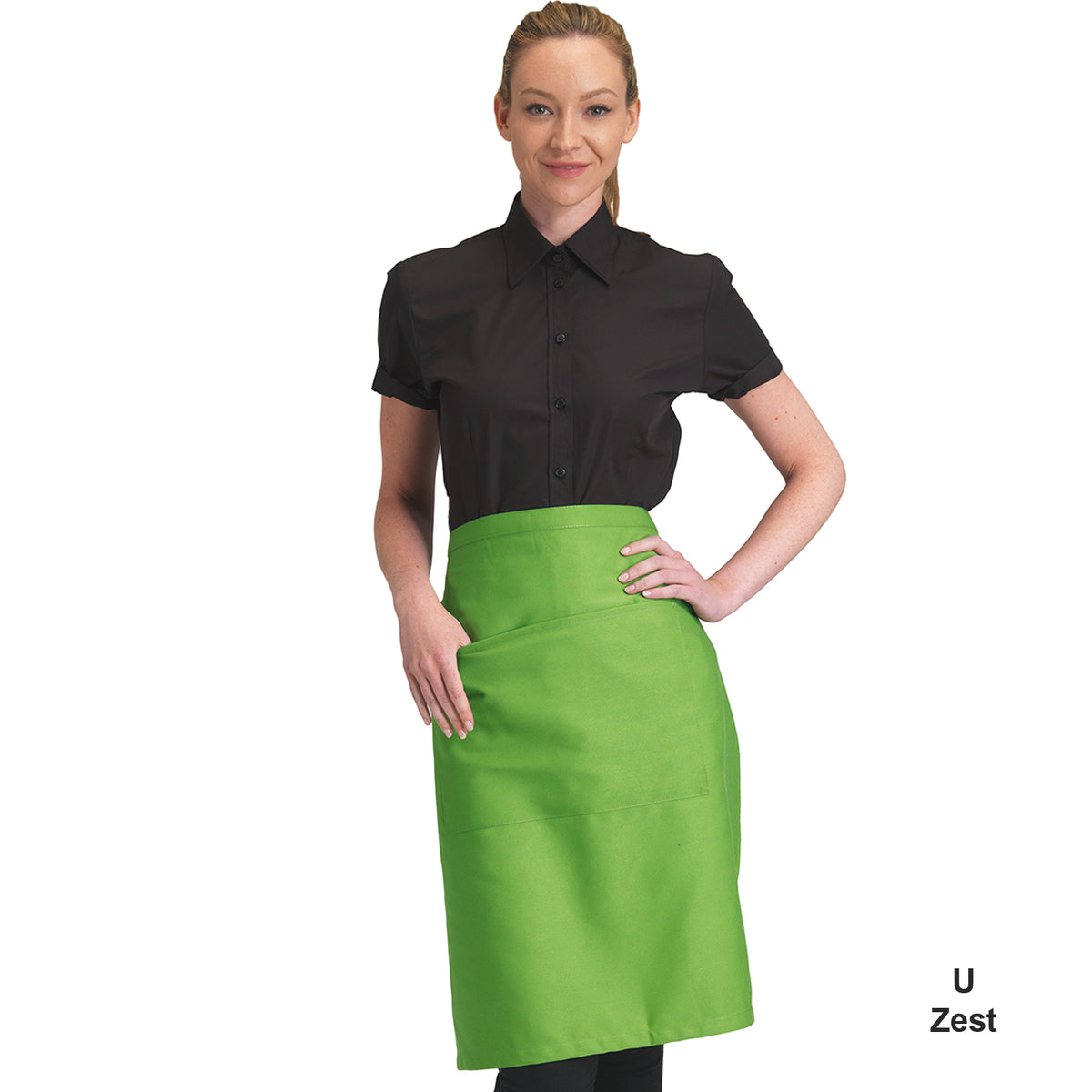 Dennys Colour Waist Apron with pocket - Zest