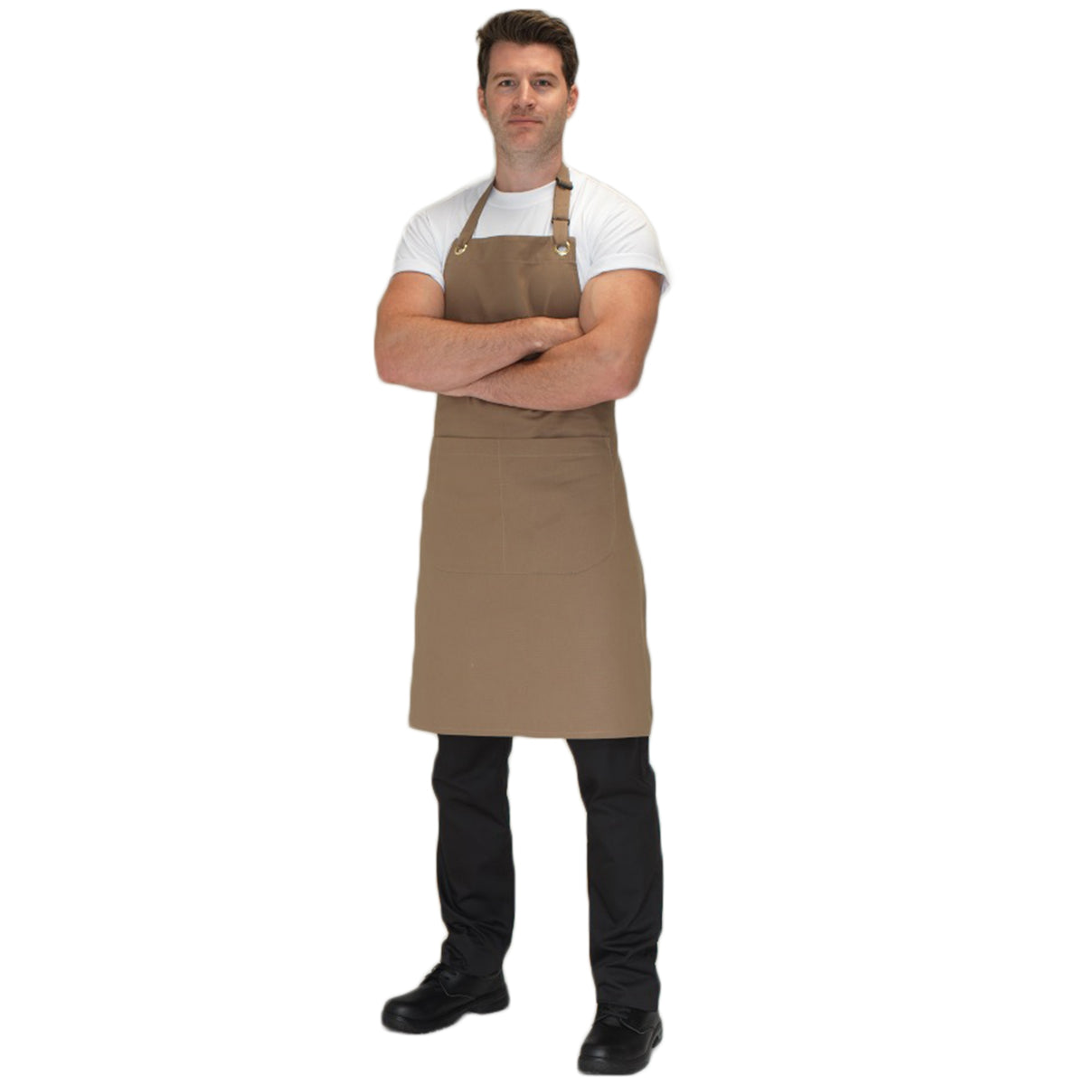 Joseph Alan Canvas Bib Apron with Pocket - Beige