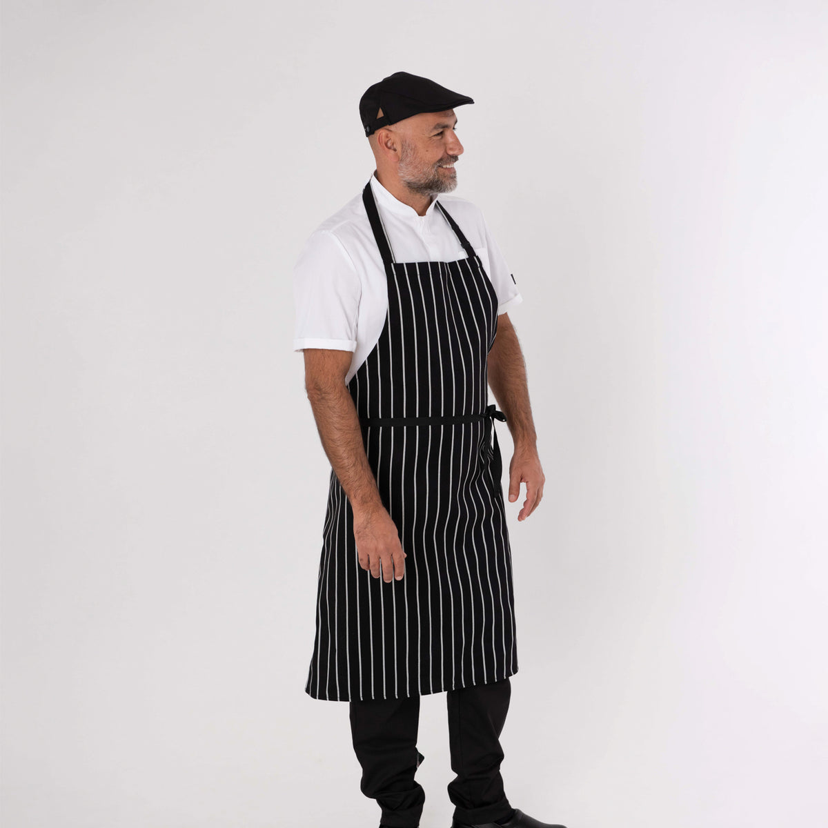 Dennys Stripe Apron No Adjustable Halter - Black