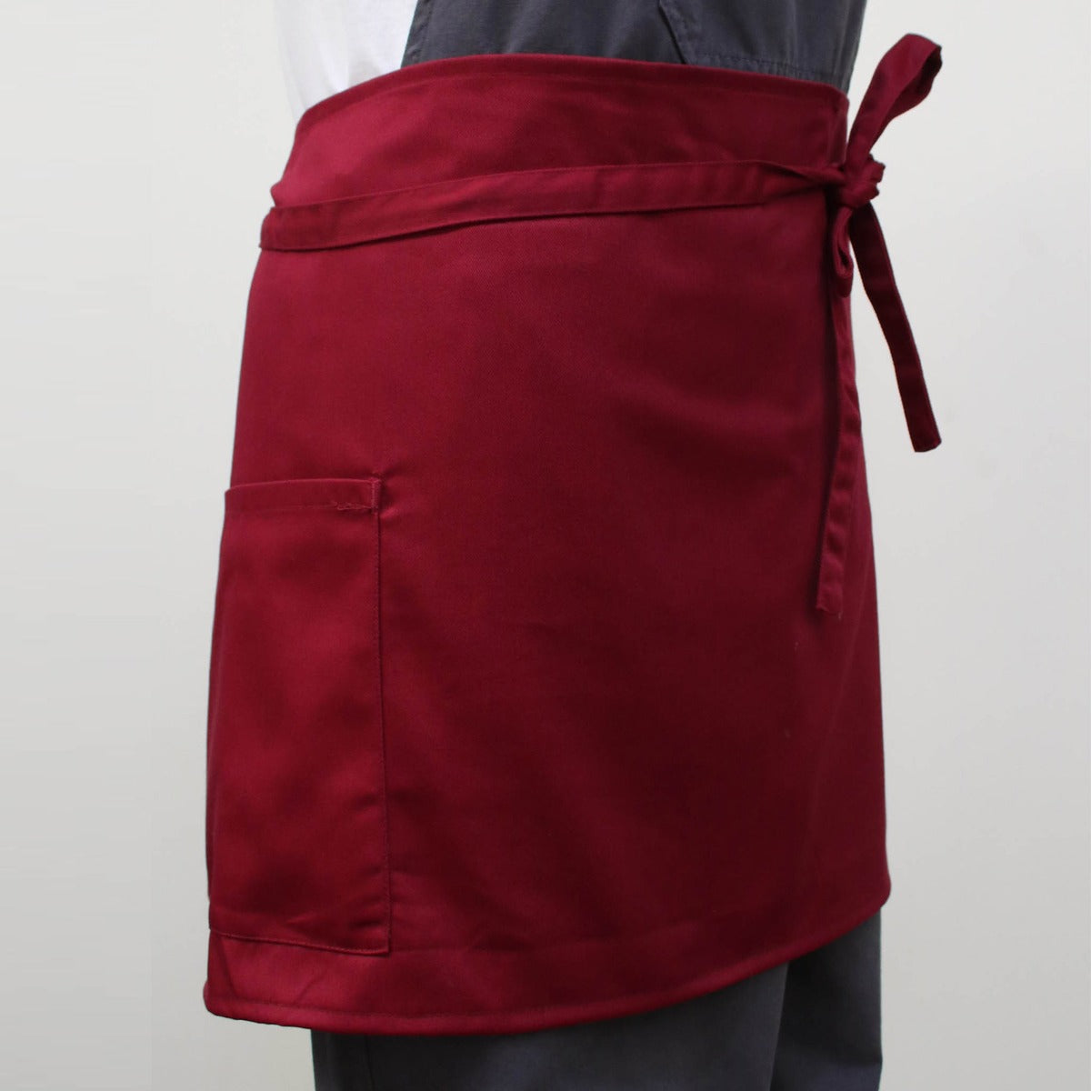 Bistro Apron With Side Pocket - Claret
