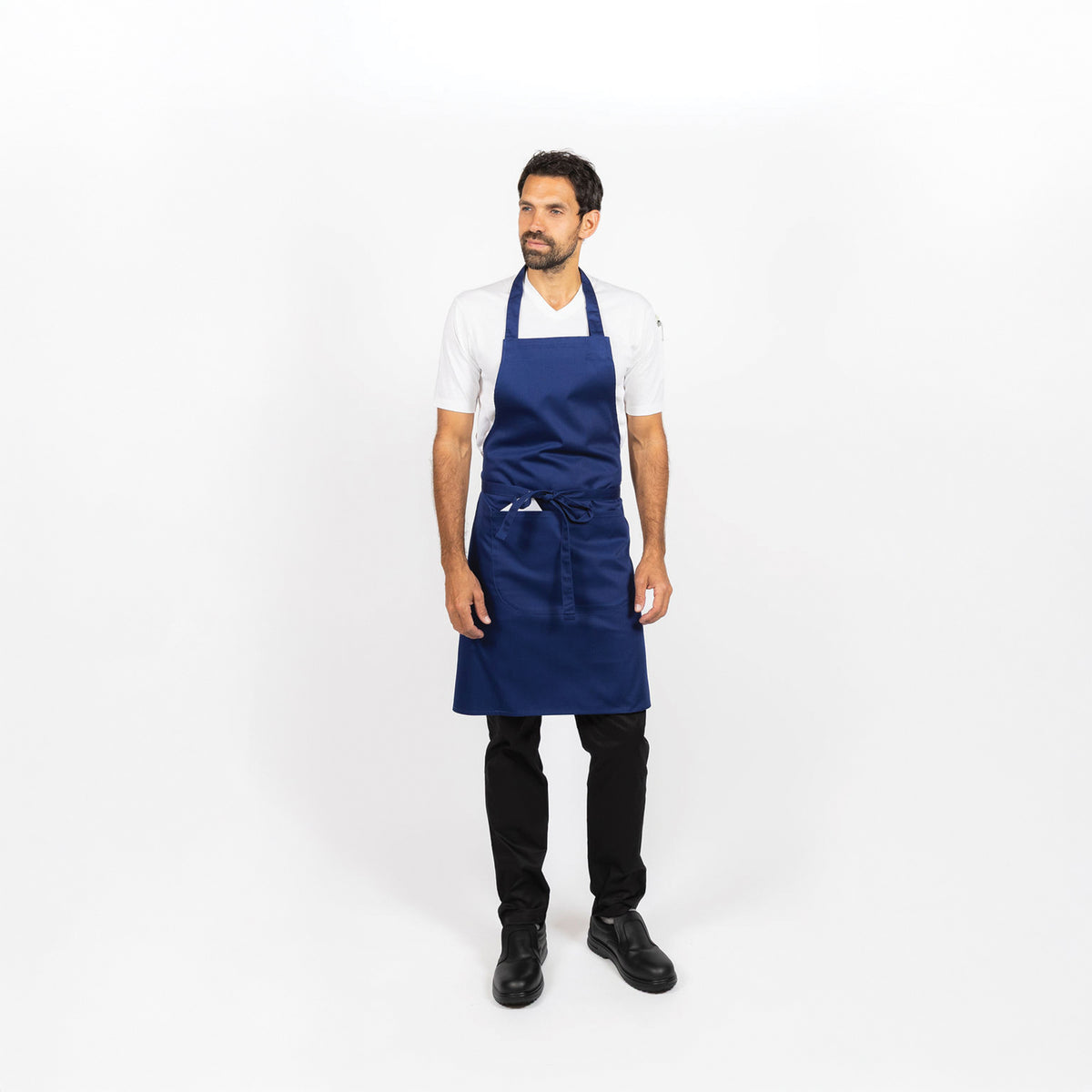 Dennys Bib Apron With Pocket And Adjustable Halter - Navy
