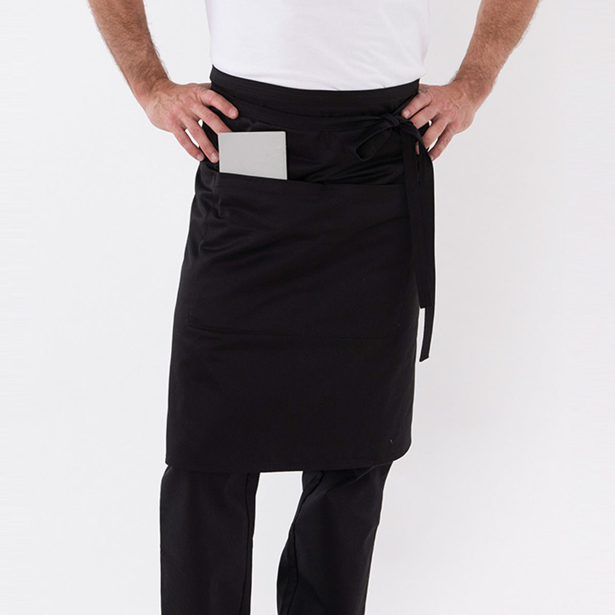 Wide Bistro Apron with Front Pocket - Claret
