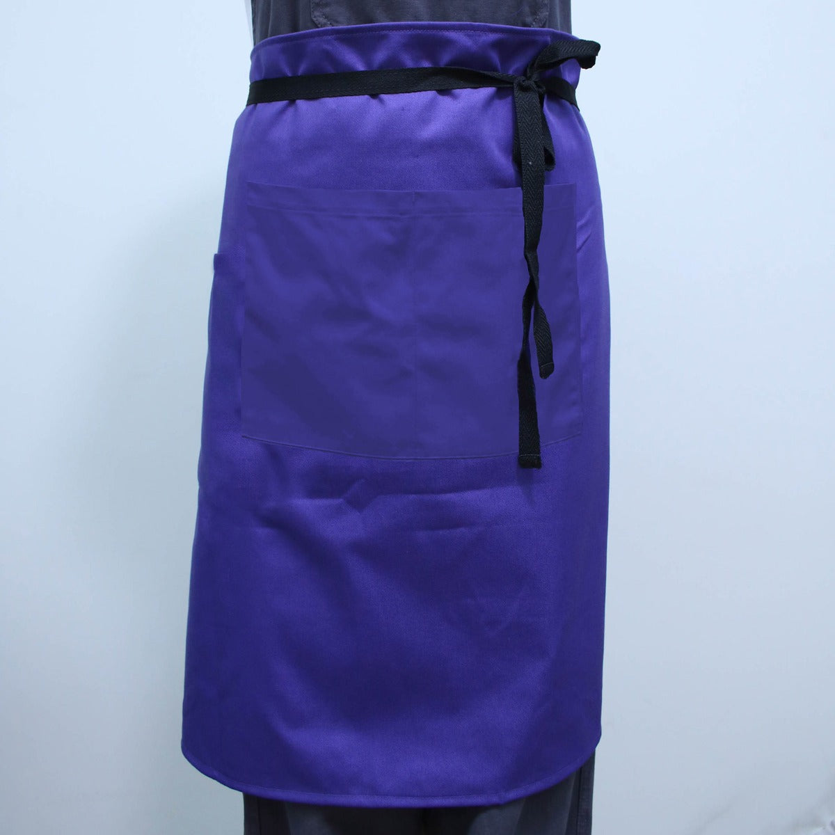 Wide Bistro Apron with Front Pocket - Purple
