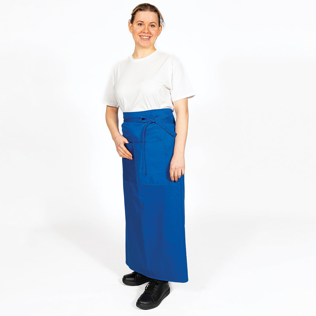 Dennys Wide Bistro Apron With Front Pocket - Royal