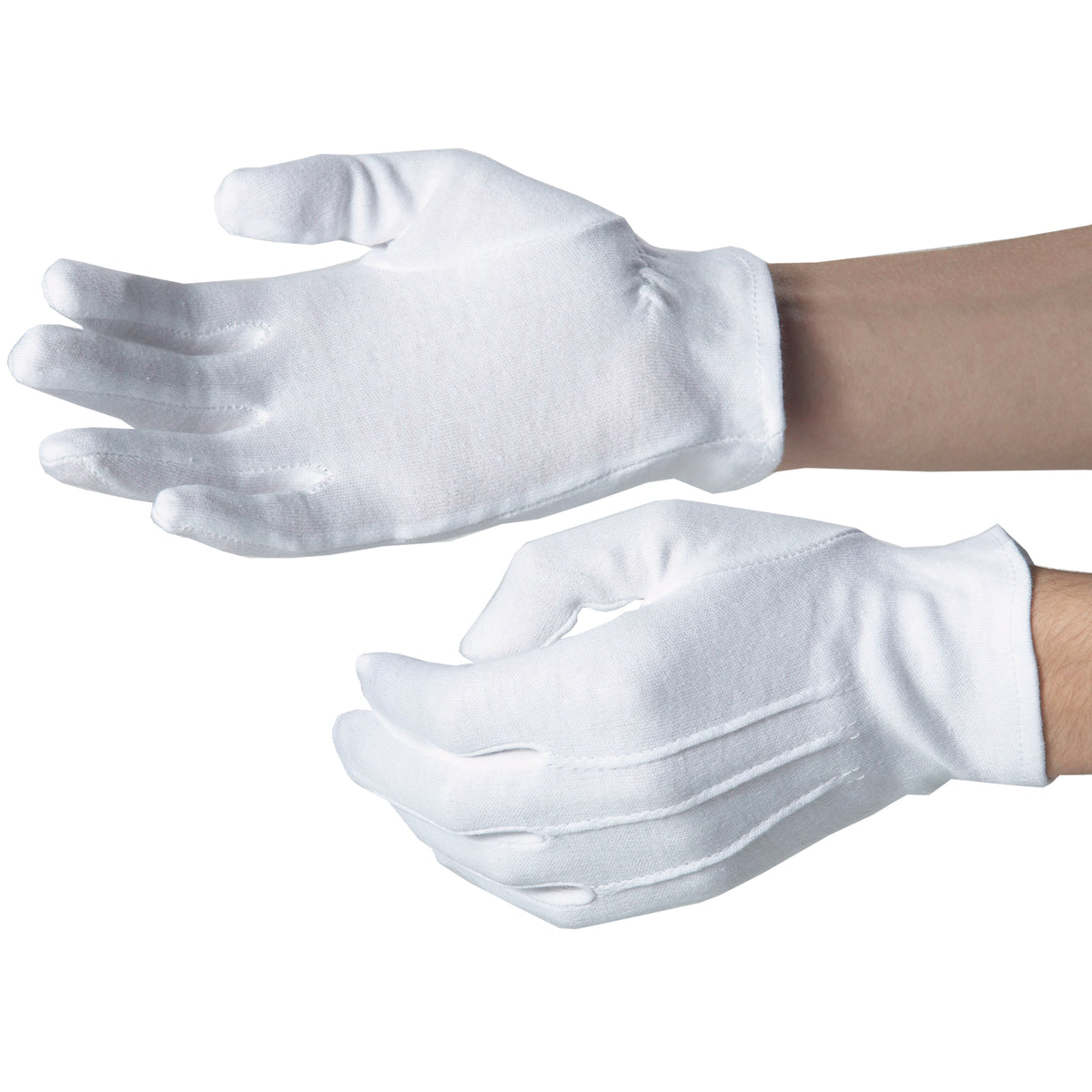 Dennys Elastic Cuff Cotton Gloves - Pack of 12 pairs - L
