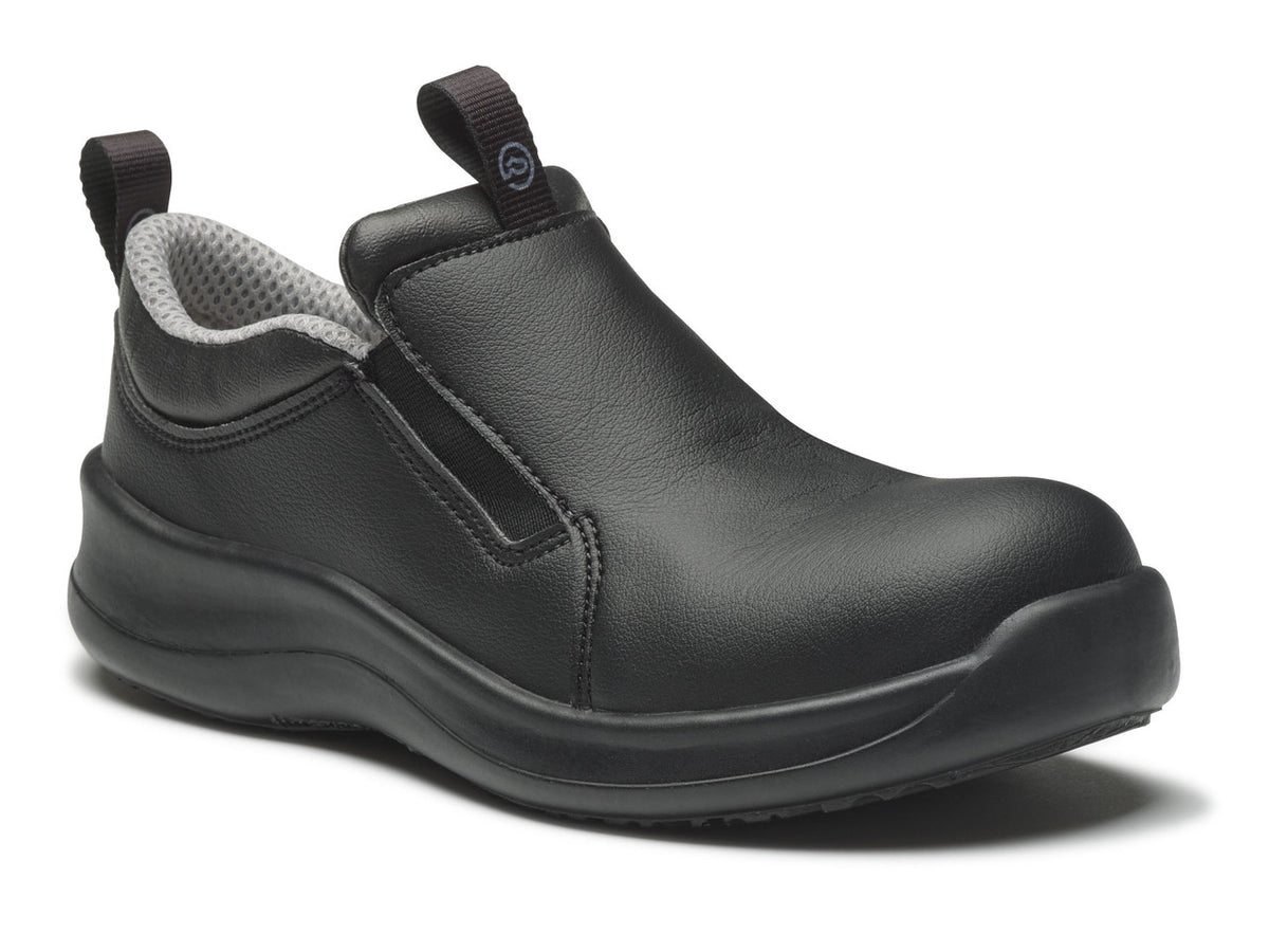 Defend Slip On Safety Toe Comfortable Work Shoe - Black
