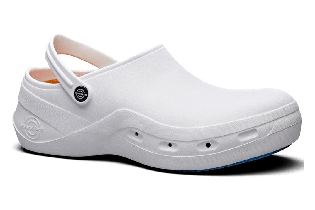 Protect Non-Slip Comfortable Work Clog with Safety Toe Cap & Vents - White