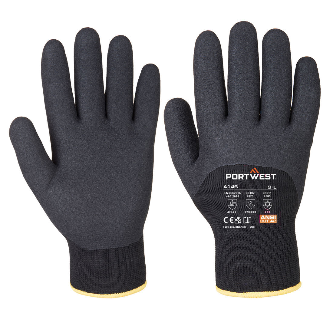 Portwest - Cold 15 Nitrile Sandy 3/4 Dipped Glove - A146