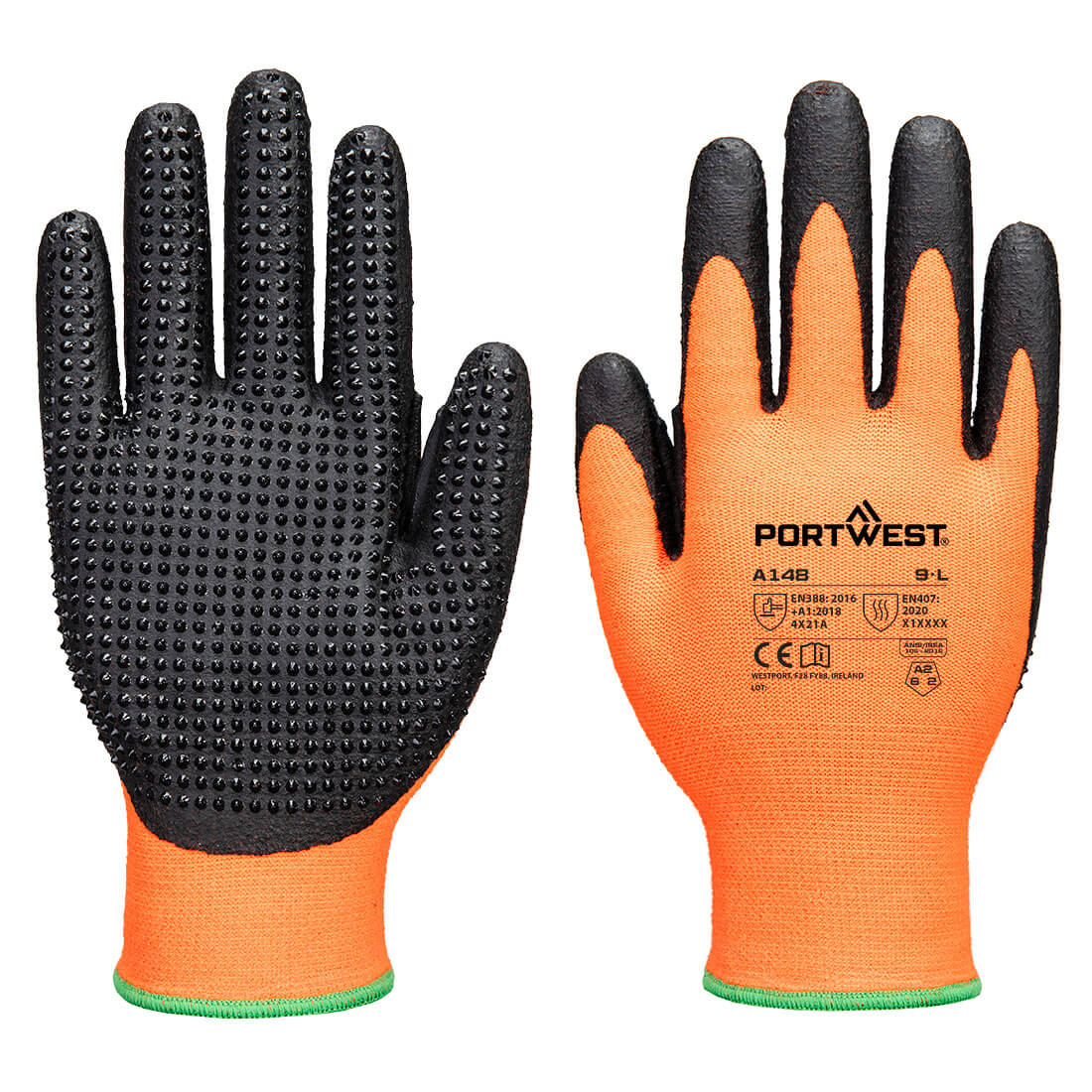 Portwest - Grip 13 Nitrile High Dotted Glove - A148