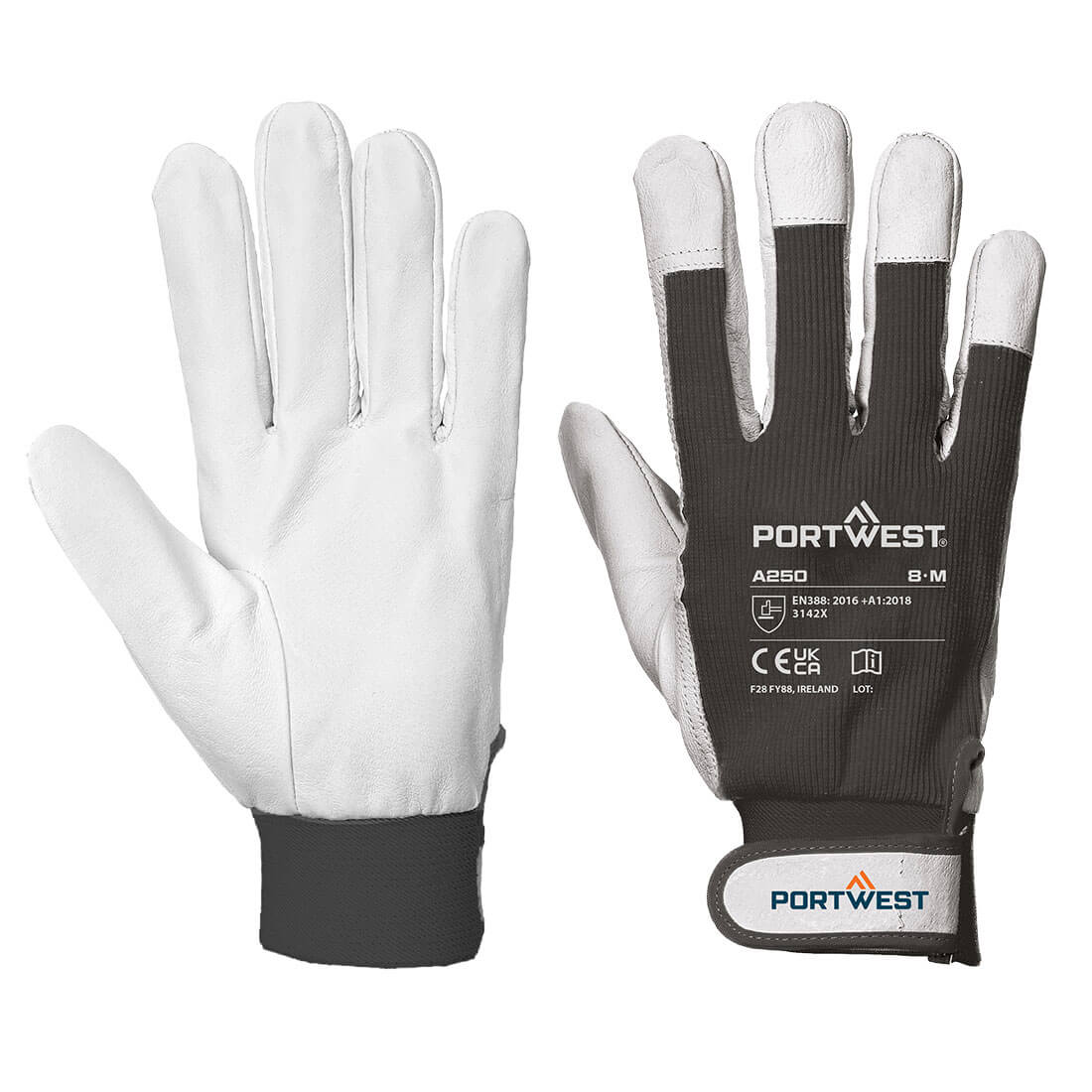 Portwest - Leather 110 Grain Palm Mechanical Glove - A250