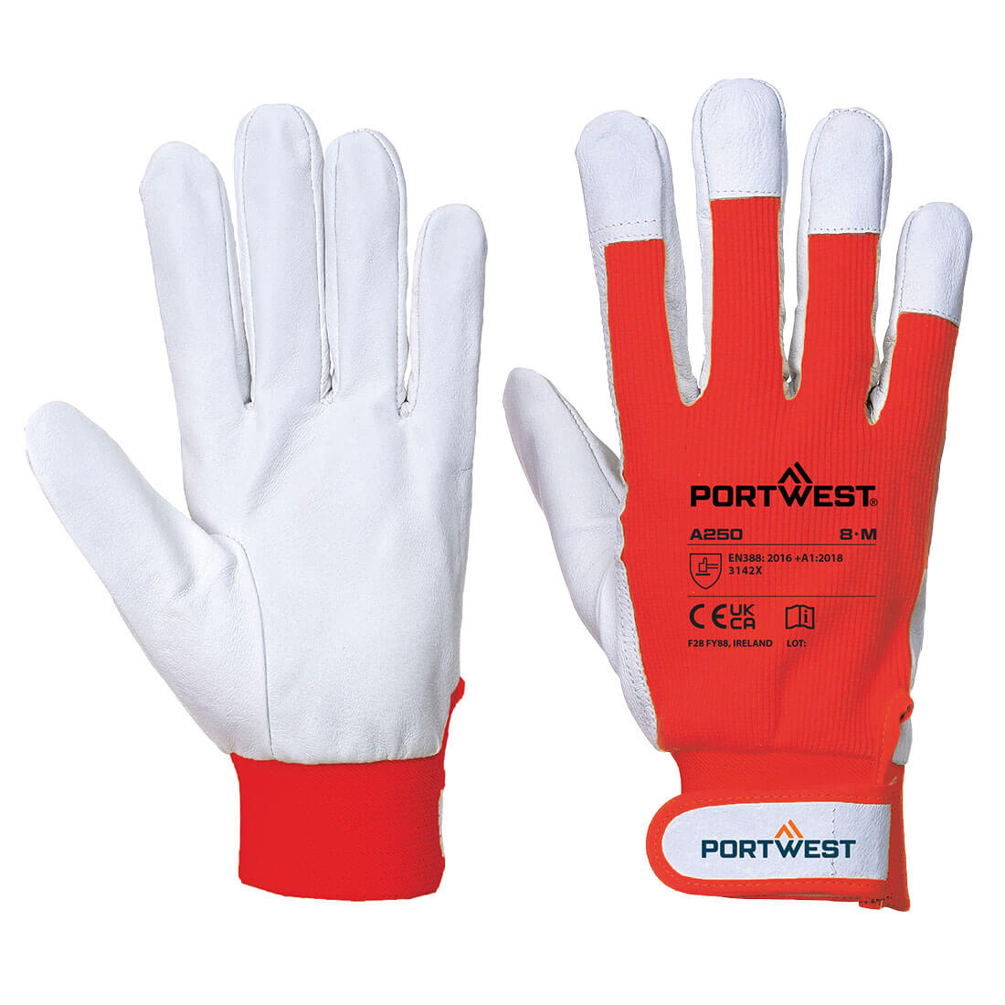 Portwest - Leather 110 Grain Palm Mechanical Glove - A250